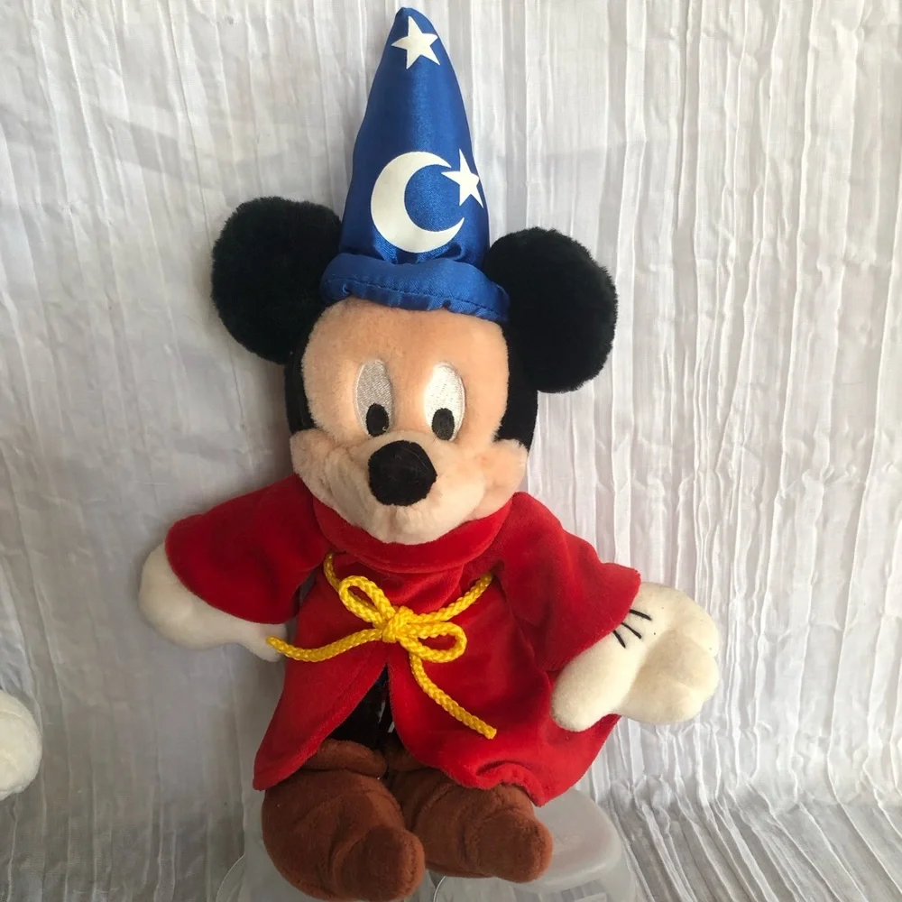 DISNEY Mickey Minnie Mouse pale colors & Fantasia Cinderella stuffed plush toys